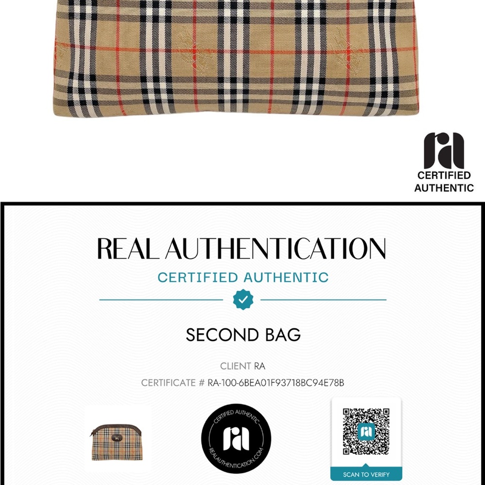 Burberry Beige and Brown Check Toiletry Bag - Picture 2 of 2